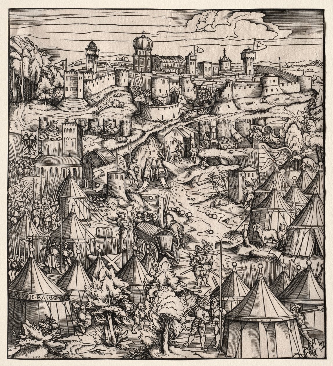 Der Weisskunig白国王：对帕多瓦的围困，1512-1515年。 作者 汉斯·伯格克米尔