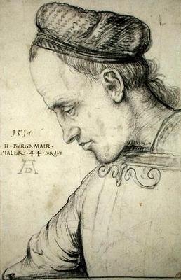 自画像，1517年（纸上的木炭） 作者 汉斯·伯格克米尔