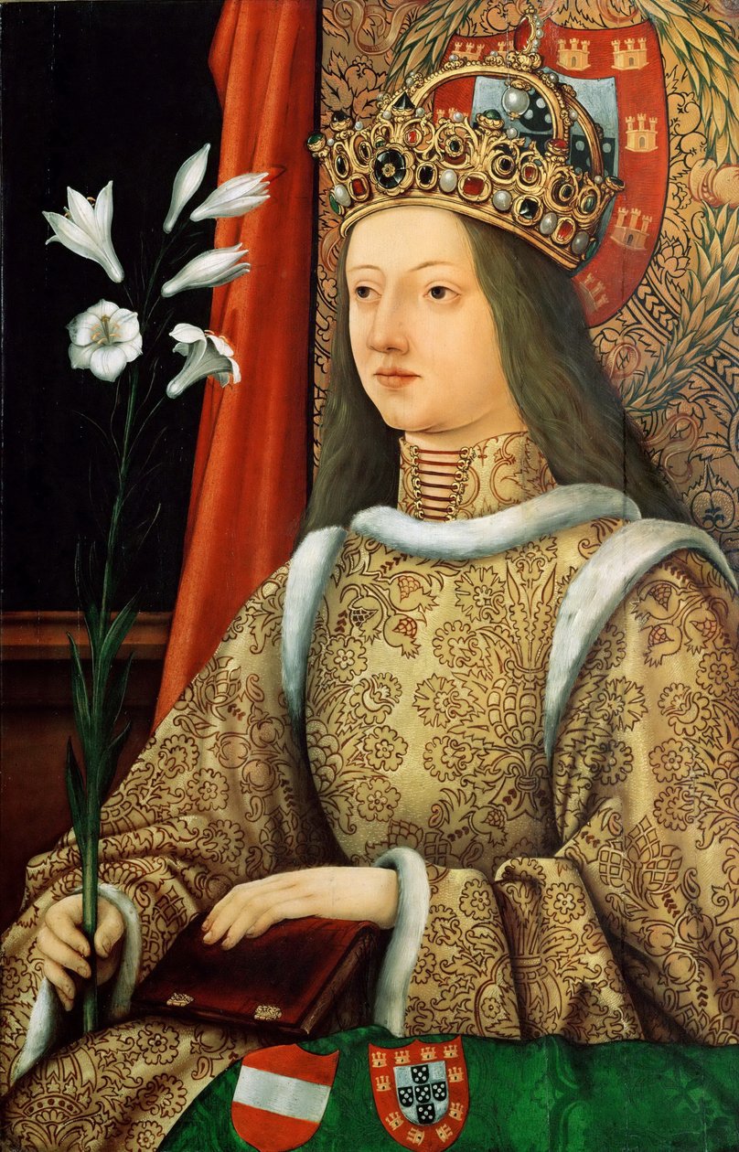 葡萄牙埃莉诺（Eleanor）肖像1434-1467，圣罗马皇后，1468年后 作者 汉斯·布尔格米尔（Hans Burgkmair）