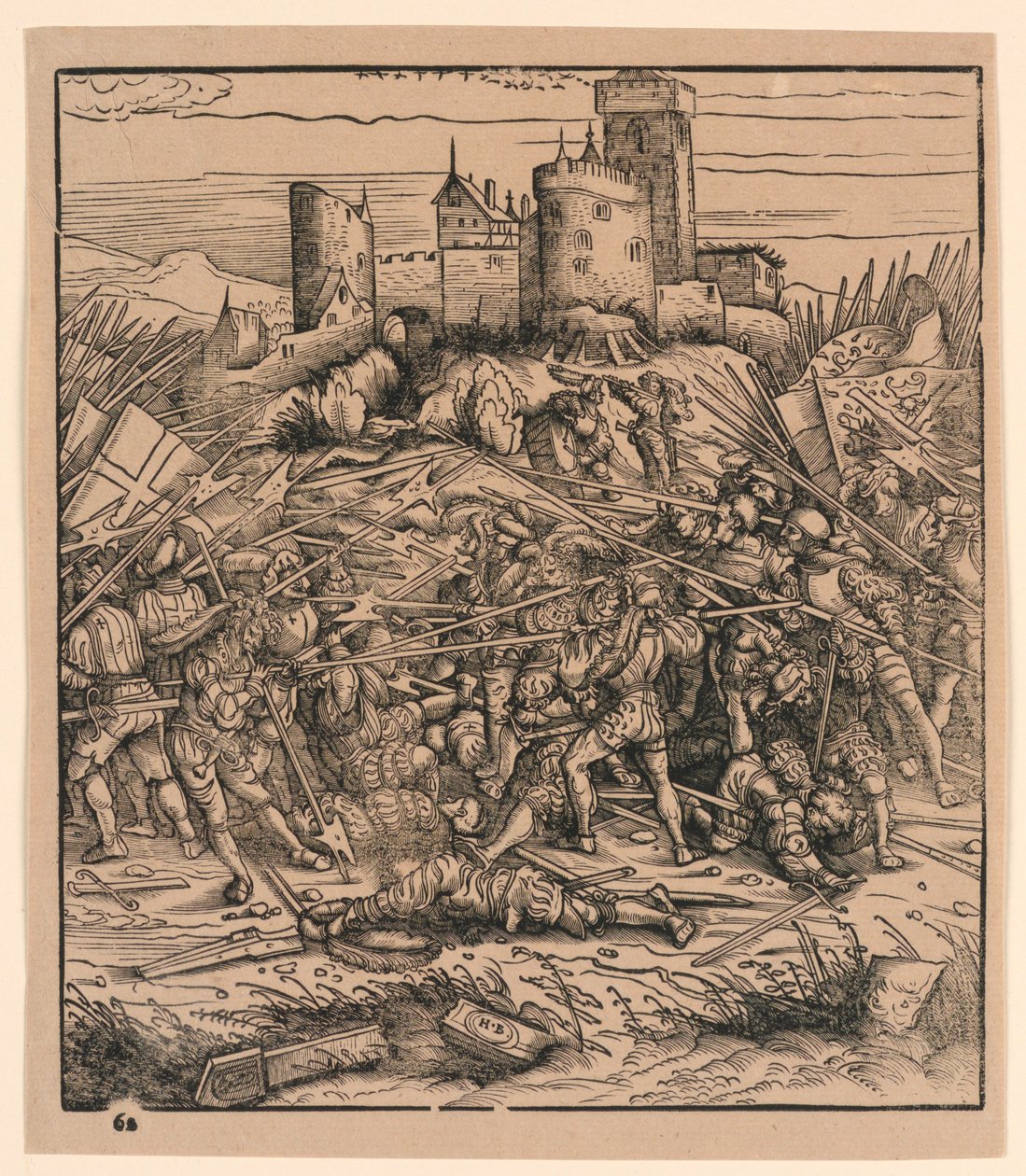 诺德斯战役，选自 "Der Weisskunig" 作者 汉斯·布尔格米尔（Hans Burgkmair）