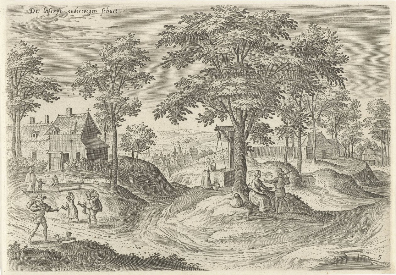 Scheut 的麻风病院景观
De laserije onderwegen schuet（物上标题）
布鲁塞尔附近的风景（系列标题） 作者 汉斯·科拉特（一）