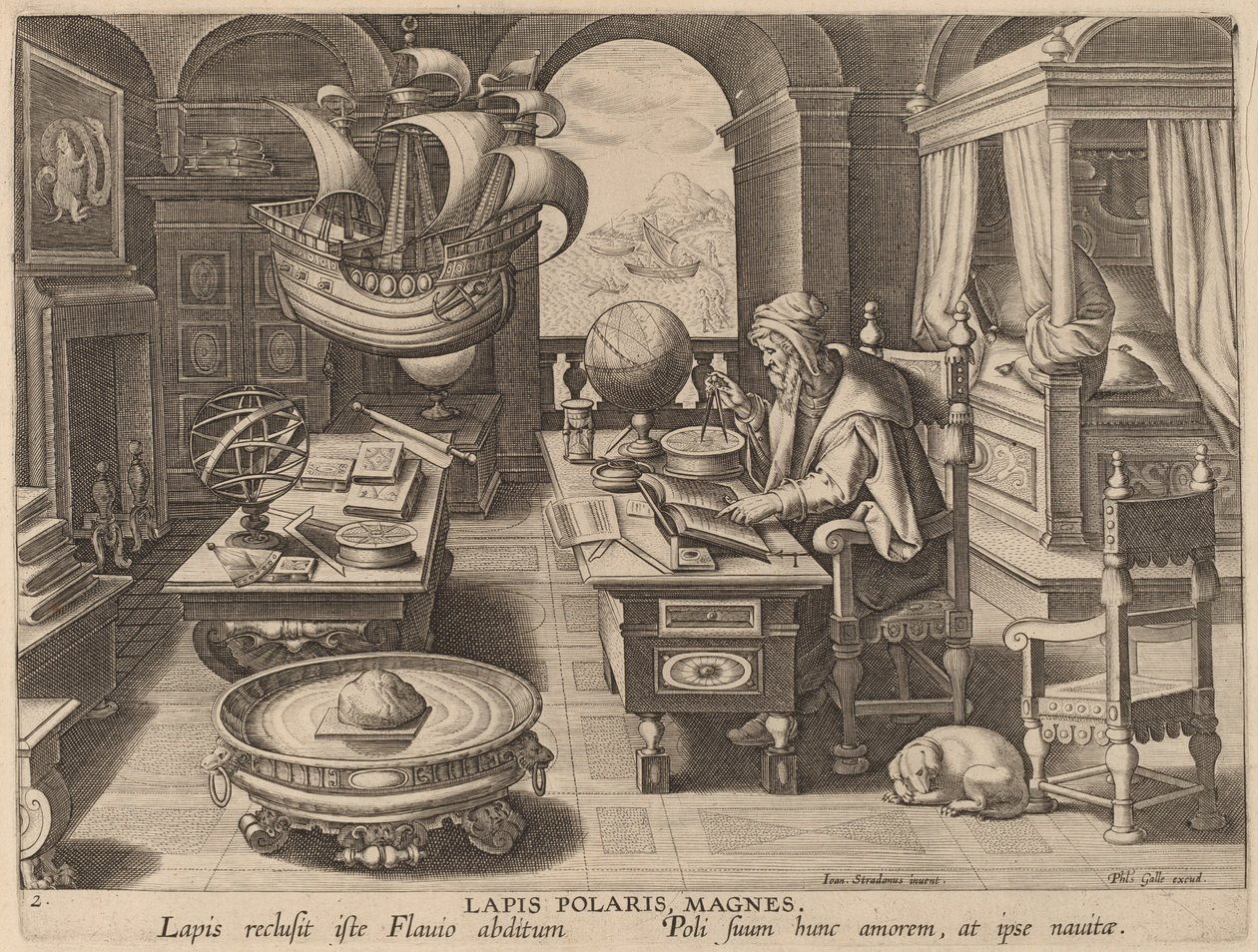 青金石，马格尼斯（石碑，磁石）。 作者 Hans Collaert the Younger 在 Jan van der Straet 之后
