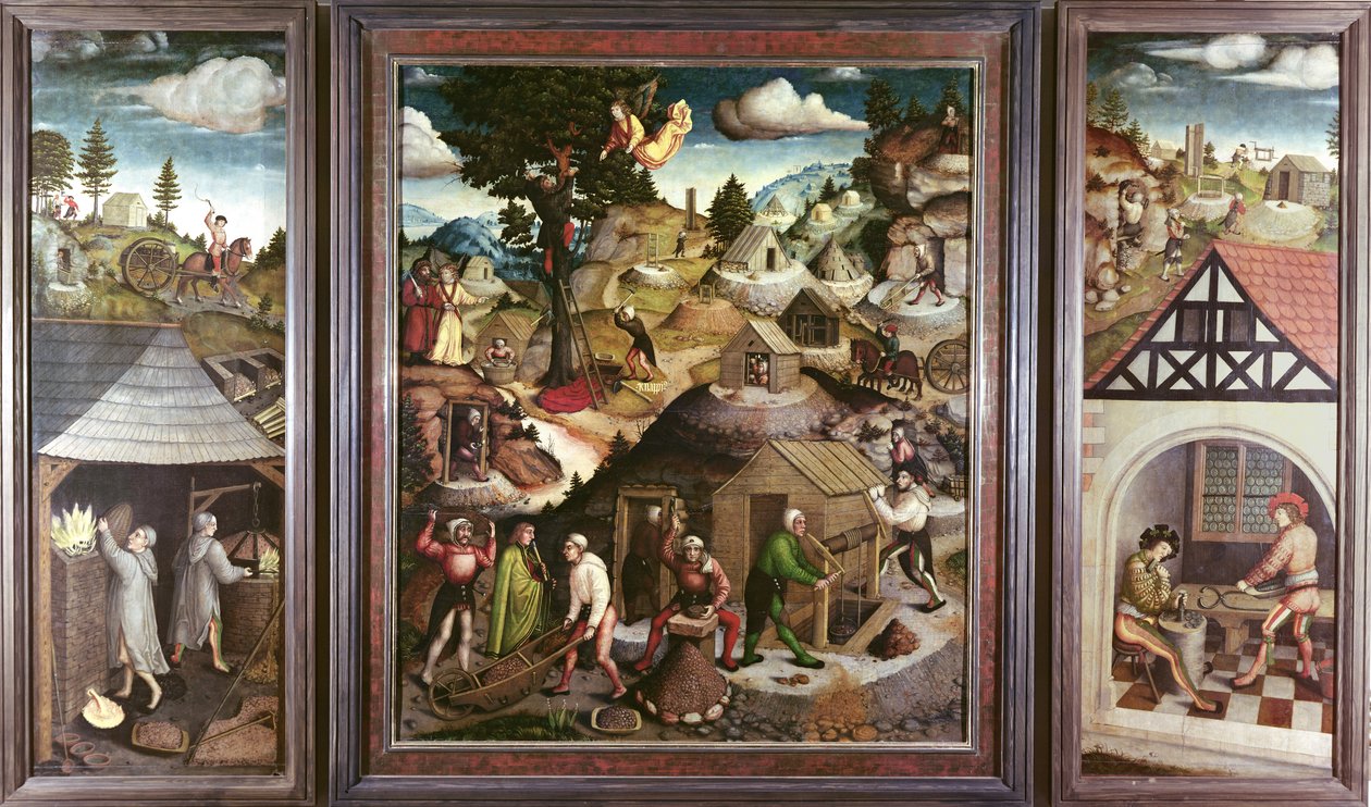 采矿景观，1521年 作者 汉斯·黑塞