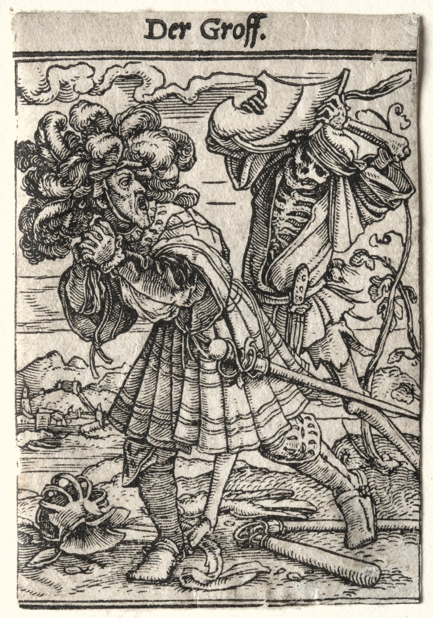 死亡之舞：伯爵，c。 1526。 作者 汉斯·霍尔拜因