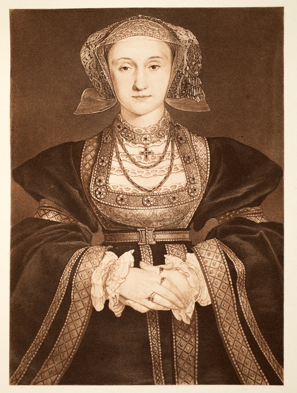 安妮的克利夫斯，1539年，酒吧。 1902年（珂罗版） 作者 小汉斯·霍尔拜因