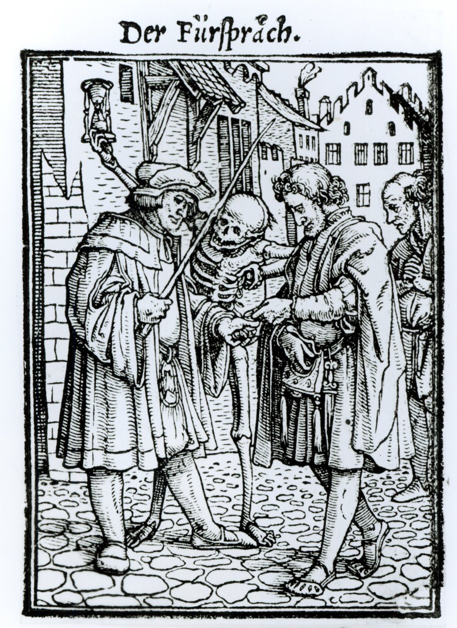 死亡和大律师，来自“死亡之舞”，由Hans Lutzelburger雕刻，第1538页 作者 小汉斯·霍尔拜因
