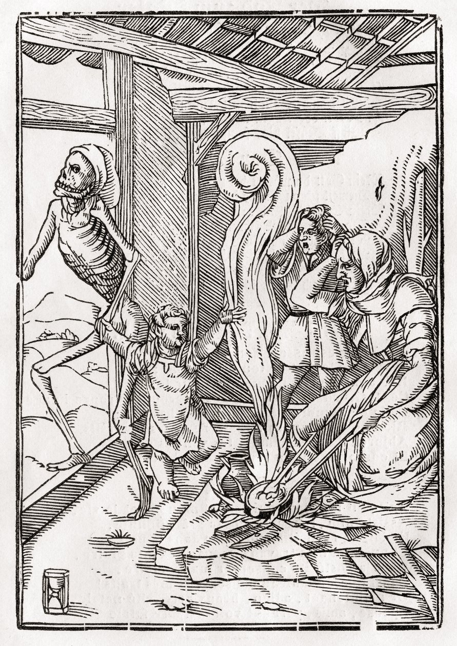 1843年巴塞尔出版的“Der Todten Tanz”为儿童带来了死亡 作者 小汉斯·霍尔拜因
