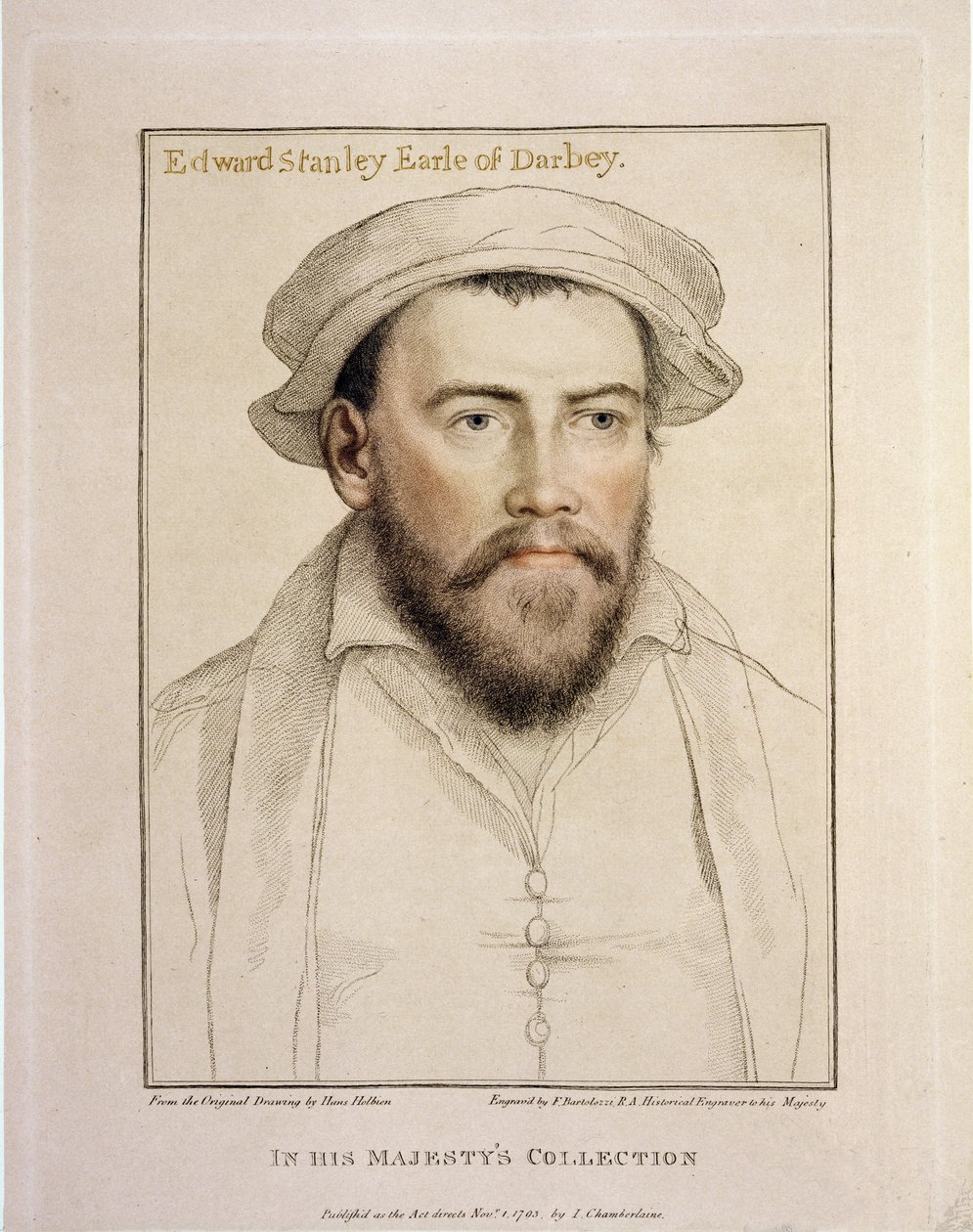 Darby的Edward Stanley Earle（1508-1572）由Francesco Bartolozzi（1727-1815）1793年刻 作者 小汉斯·霍尔拜因