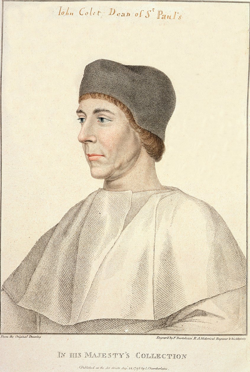 John Colet（约1467-1519），圣保禄院长Francesco Bartolozzi（1727-1815） 作者 小汉斯·霍尔拜因