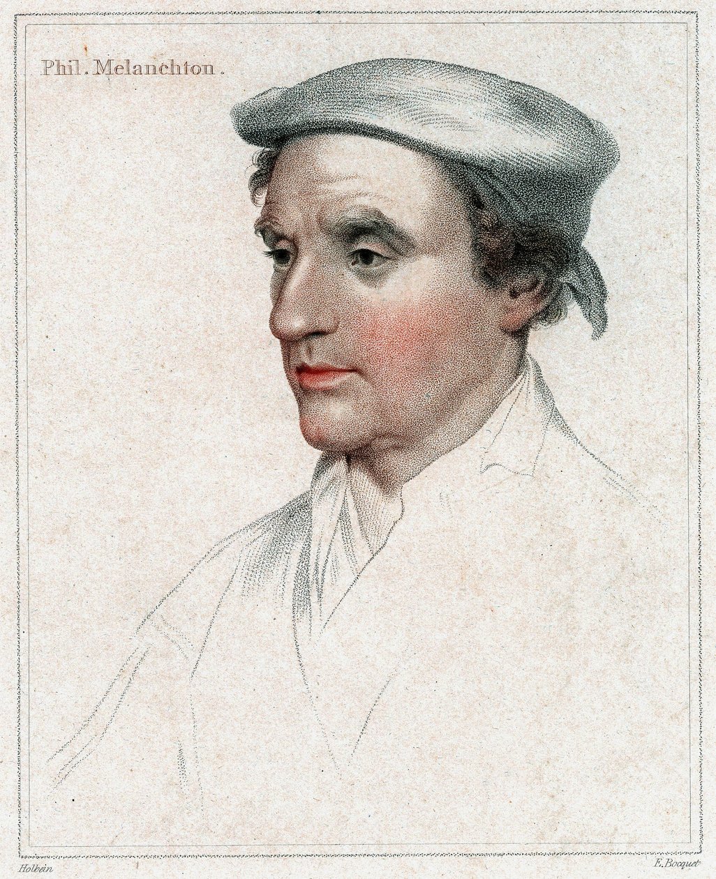 Philip Melancthon，由E. Bocquet雕刻 作者 小汉斯·霍尔拜因
