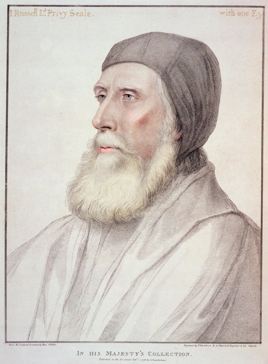 约翰罗素的肖像贝德福德伯爵（1485-1555）由Francesco Bartolozzi（1727-1815）刻 作者 小汉斯·霍尔拜因