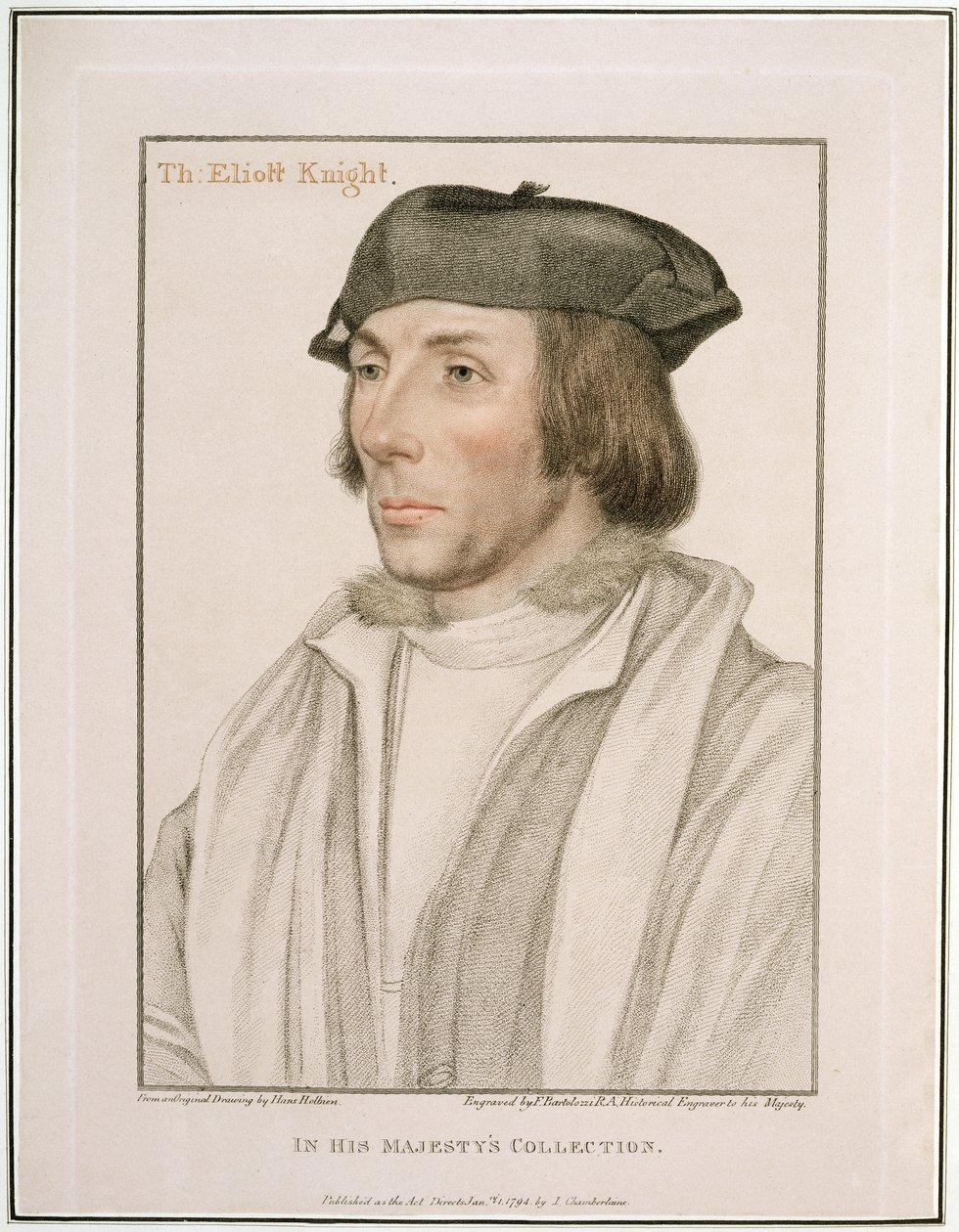Thomas Elyot爵士（c.1490-1546）由Francesco Bartolozzi（1727-1815）1794年刻 作者 小汉斯·霍尔拜因