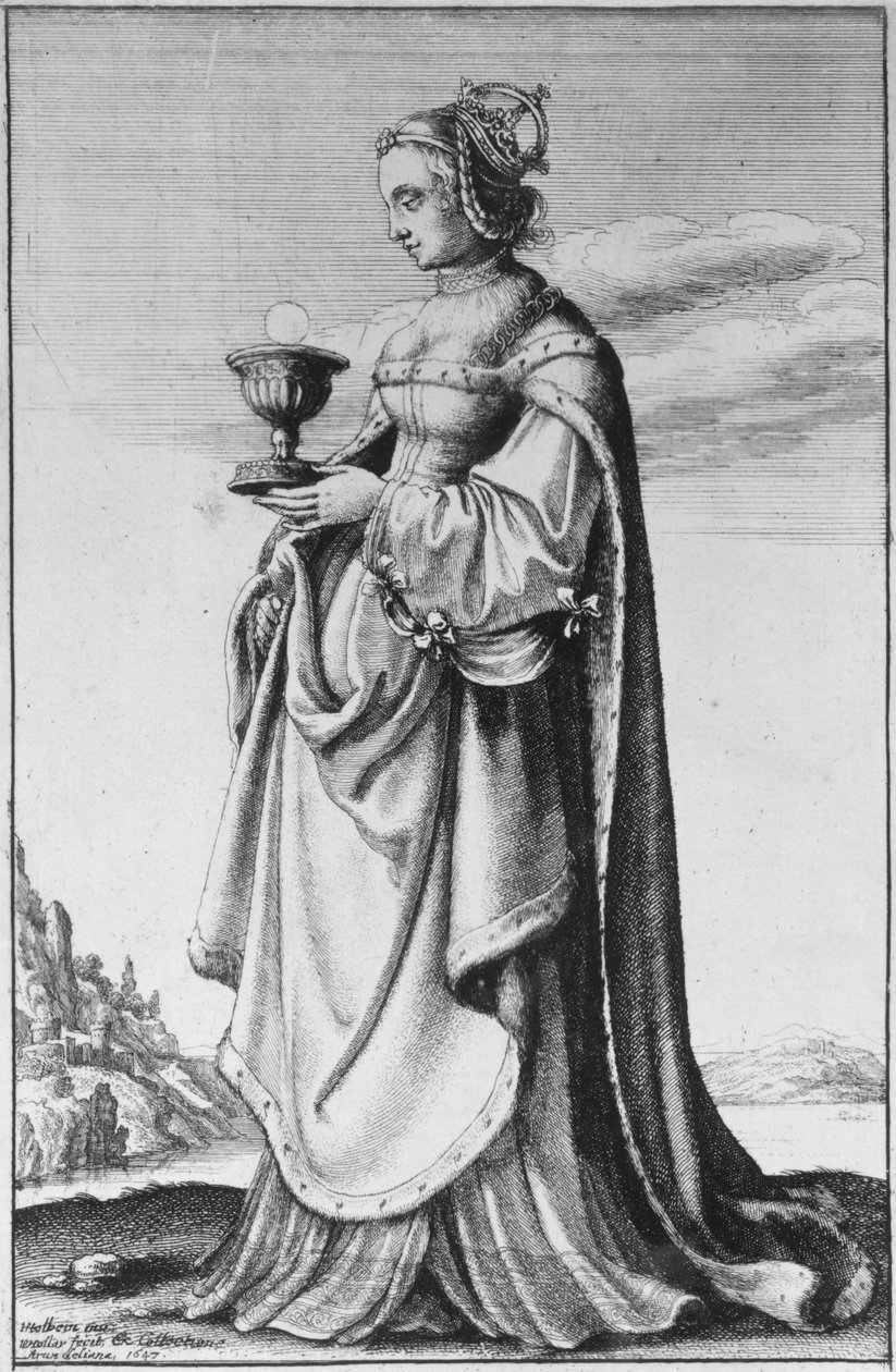 圣巴巴拉，由Wenceslaus Hollar蚀刻，1647年 作者 小汉斯·霍尔拜因