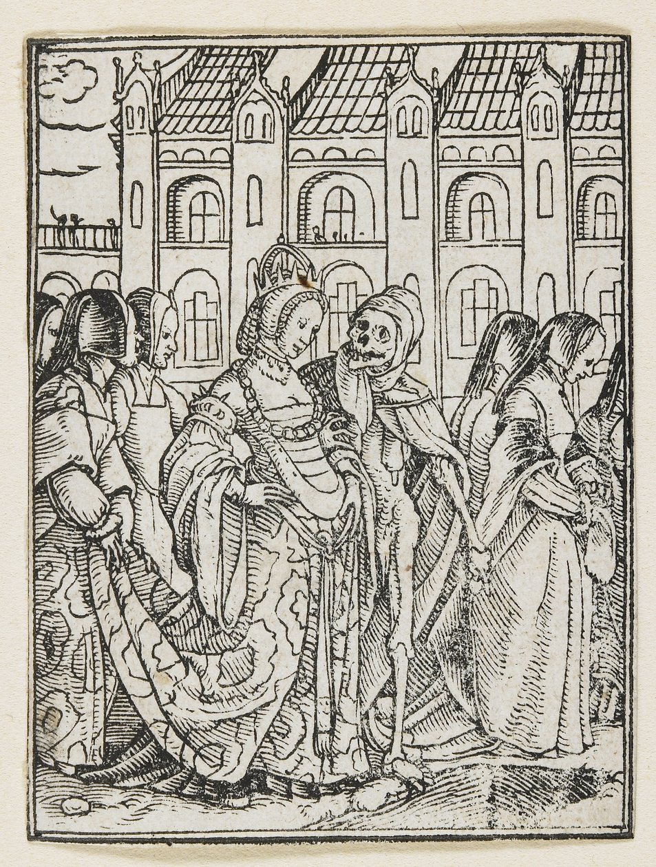 皇后从死亡之舞（里昂），1538年，1523年至1552年 作者 小汉斯·霍尔拜因