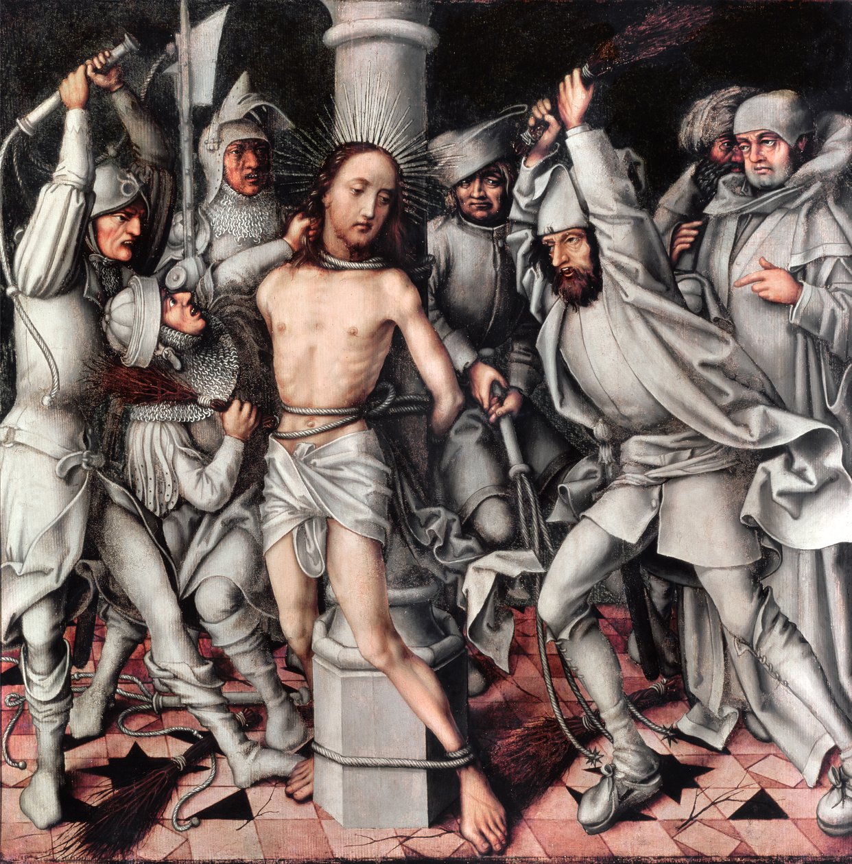 基督的鞭挞，来自祭坛画的细节，1496 作者 汉斯·霍尔拜恩
