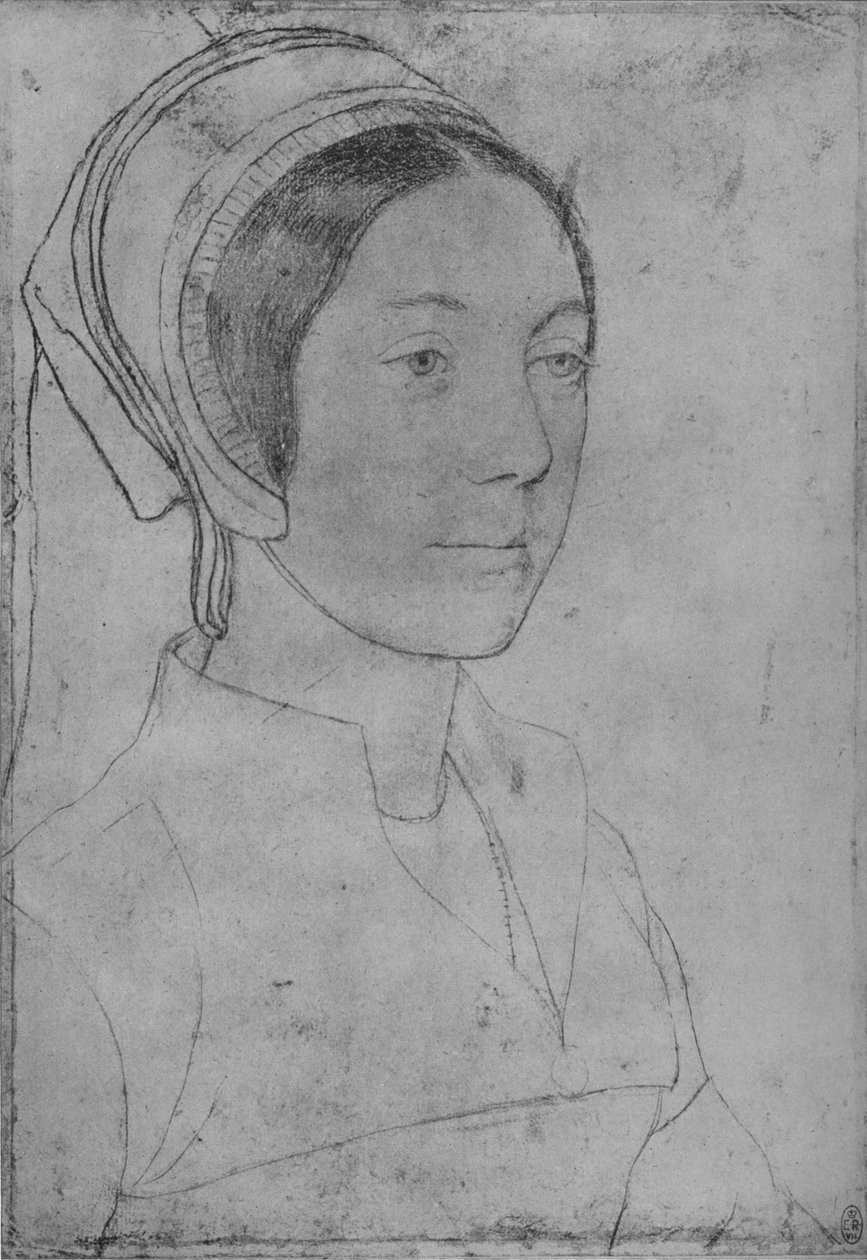 一位女士：不详"，约1532-1543年 1945年 作者 小汉斯·霍尔拜因