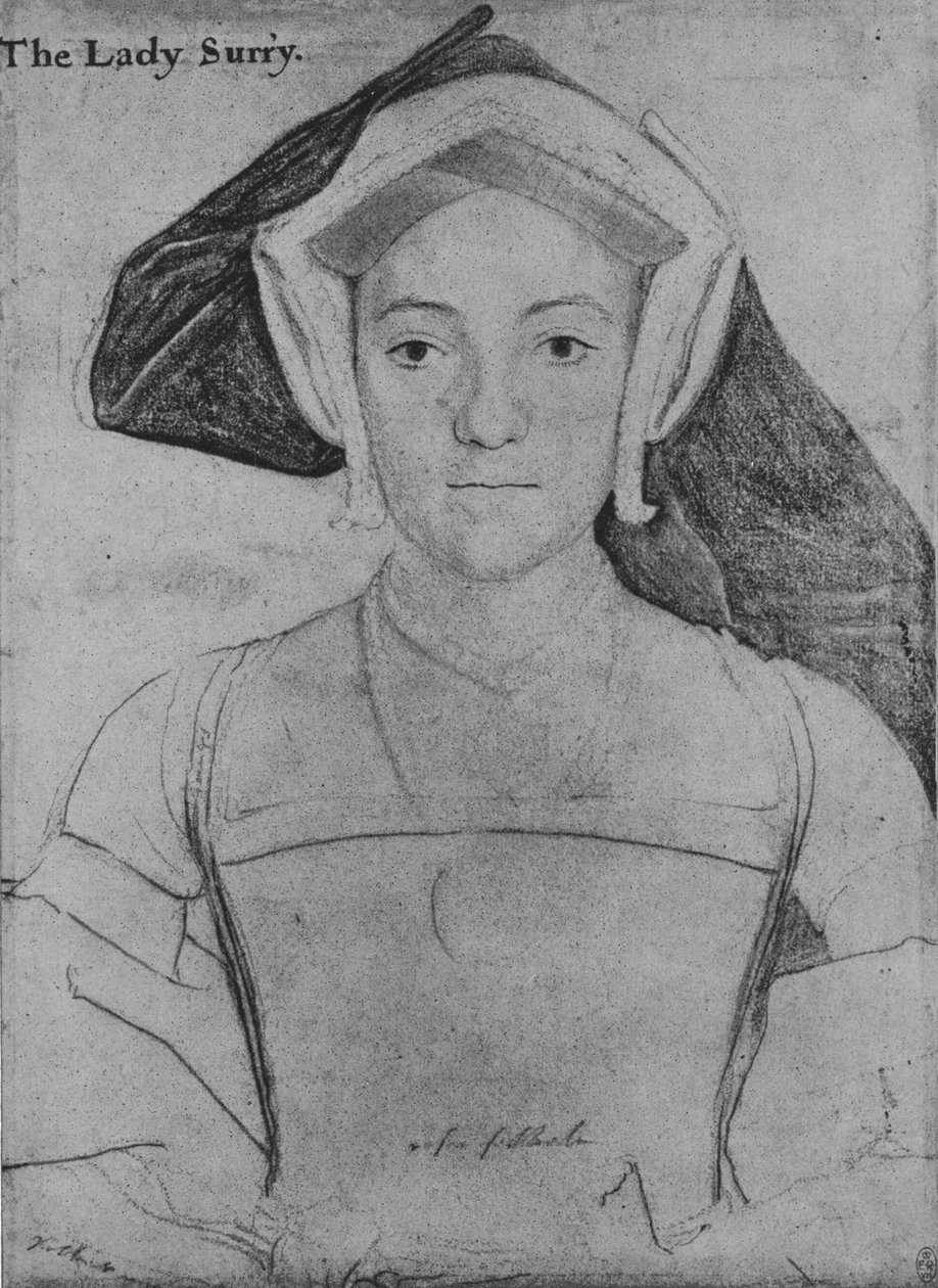 弗朗西斯，萨里伯爵夫人，c1532-1533，1945年 作者 小汉斯·霍尔拜因