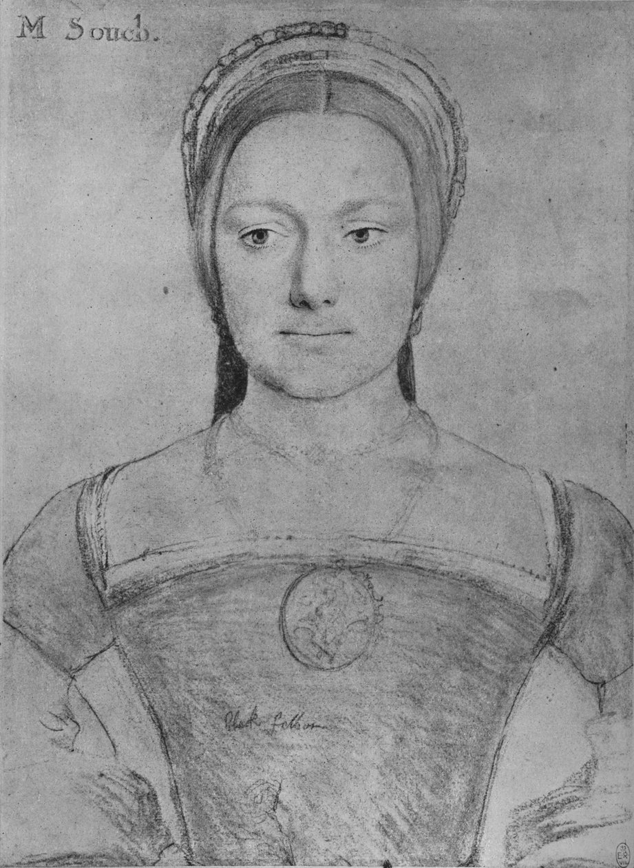 玛丽·祖修（Mary Zouch），c1532-1543 1945年 作者 小汉斯·霍尔拜因
