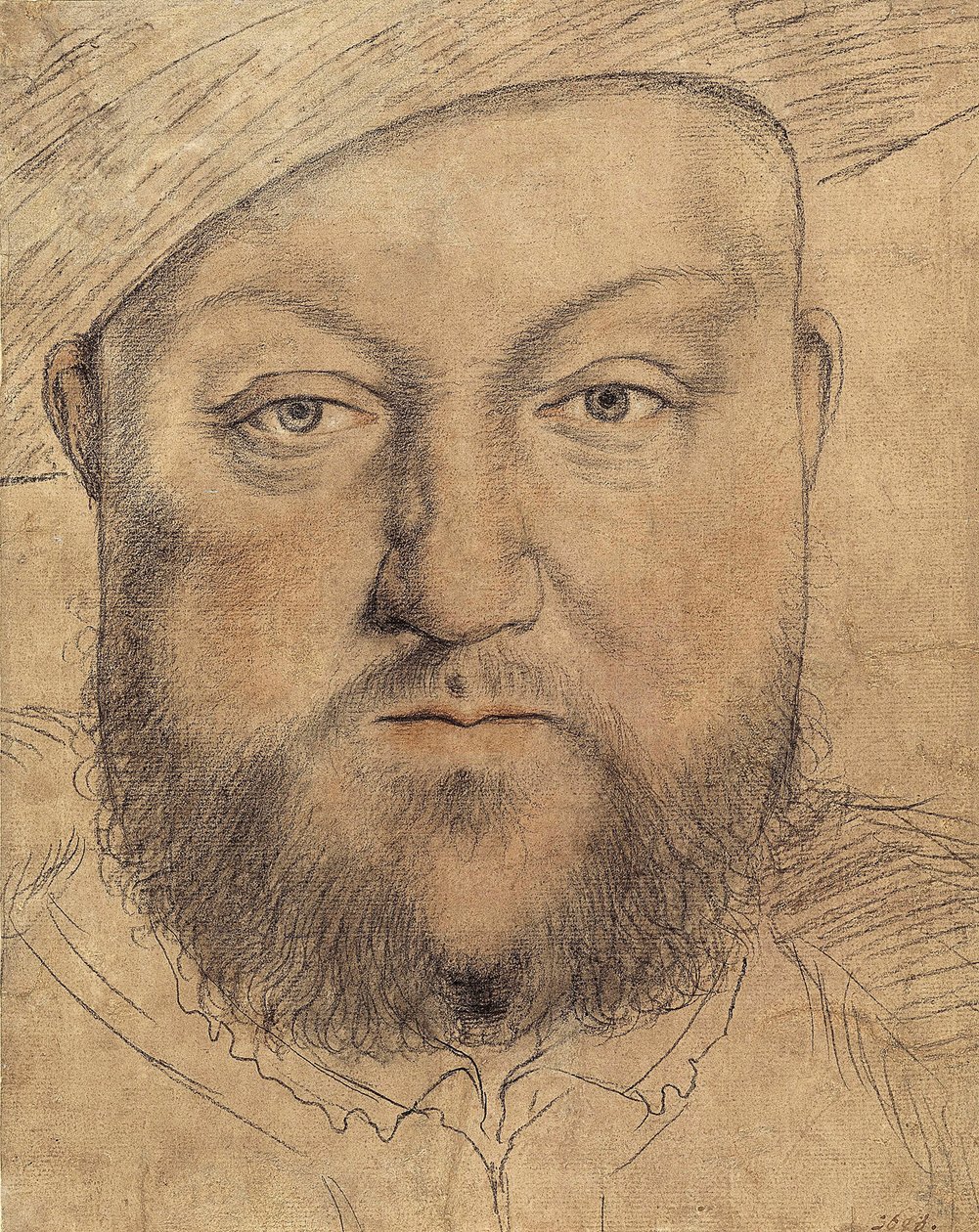 Portrait of King Henry VIII (Henri VIII) of England par Holbein, Hans, the Younger (1497-1543), c.1540 - Charcoal, pastel and sanguine on cardboard - Staatliche Graphische Sammlung, Munich 作者 小汉斯·霍尔拜因