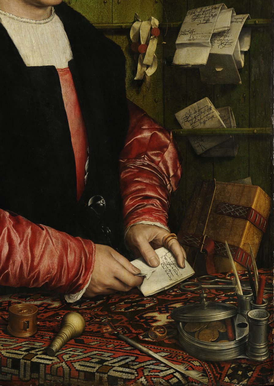 商家Georg Gisze细节，1532年 作者 小汉斯·霍尔拜因