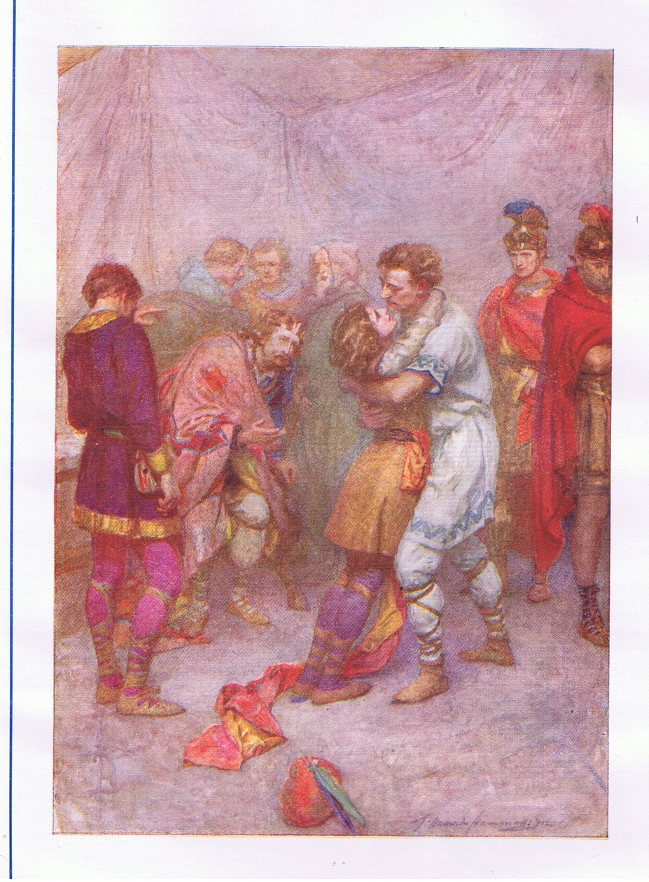 你为什么把你的女士扔给你？ （Cymbeline），来自乔治哈拉普有限公司出版的“莎士比亚全集”，20世纪20年代 作者 小汉斯·霍尔拜因