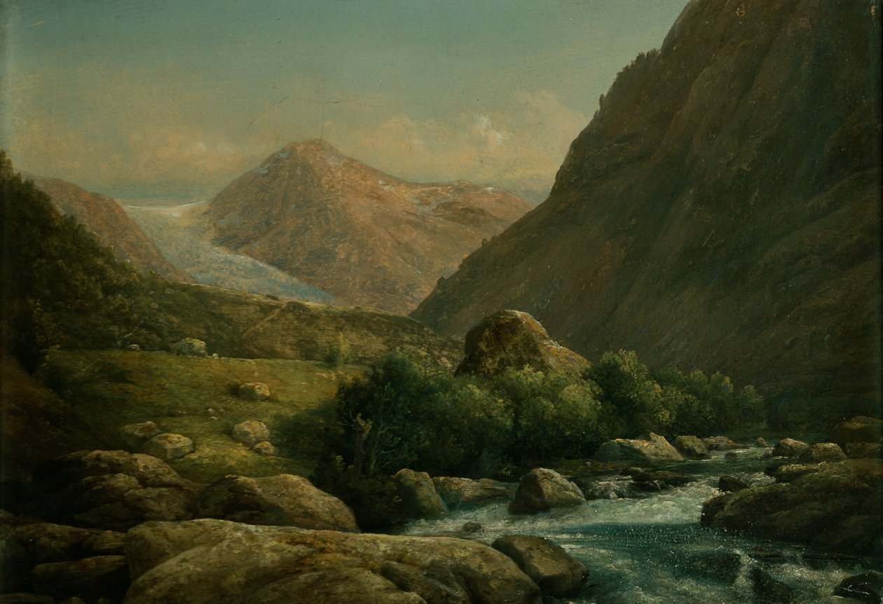 邦德胡斯冰川（木板油画） 作者 Hans Leganger Reusch