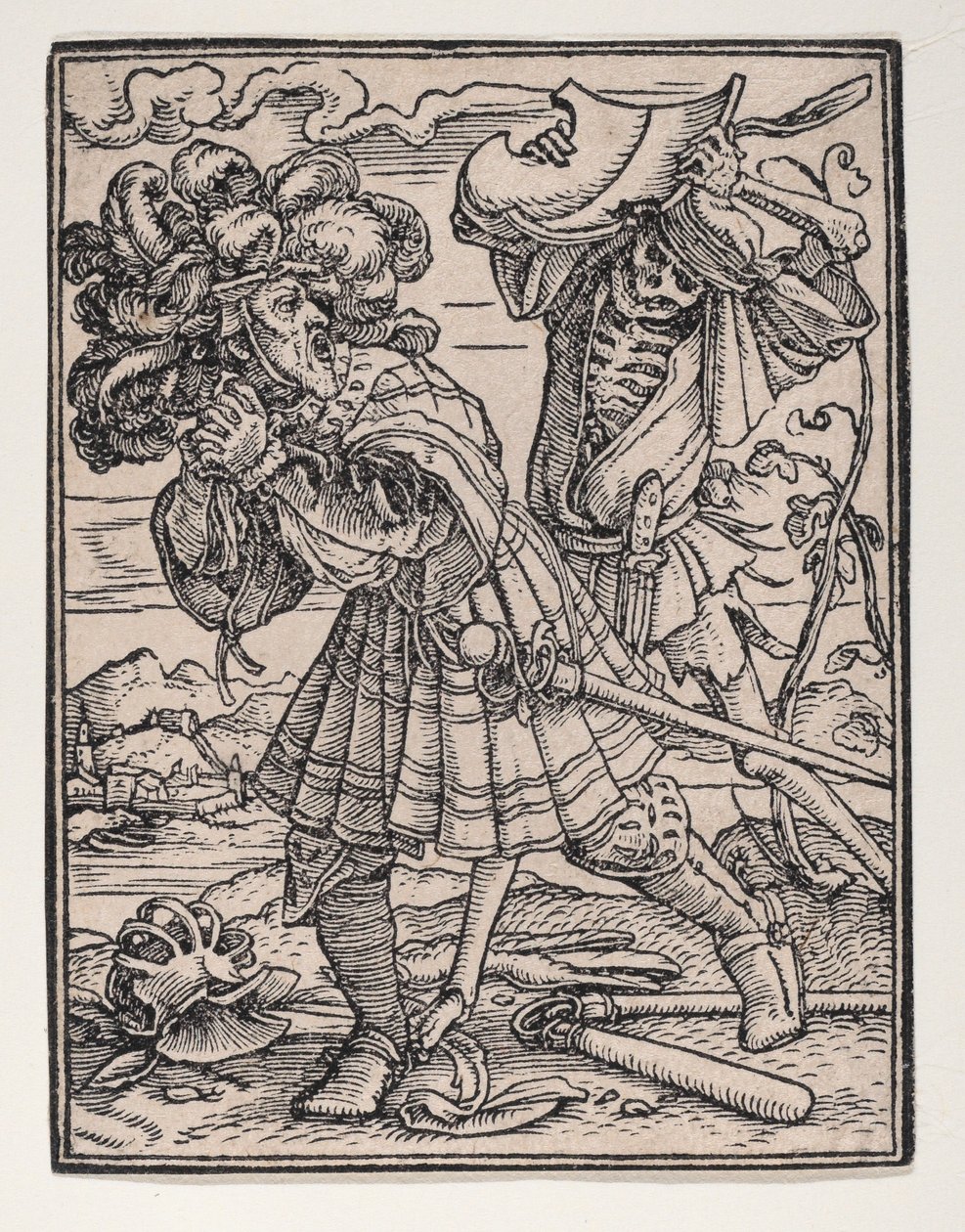 伯爵，出自《死亡之舞》，约1526年，1538年出版。 作者 汉斯·吕策尔伯格