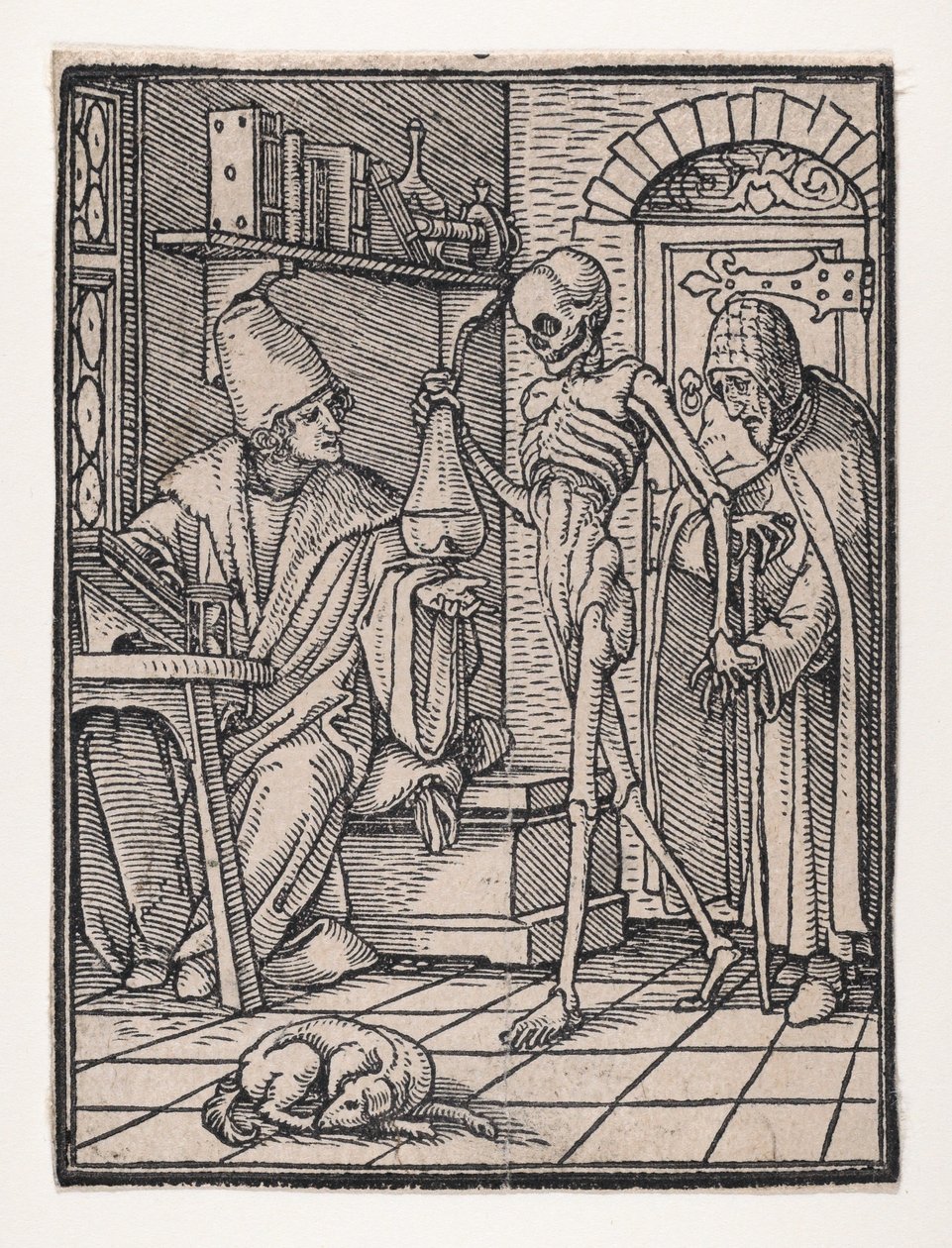 医生或医师，出自《死亡之舞》，约1526年，1538年出版。 作者 汉斯·吕策尔伯格