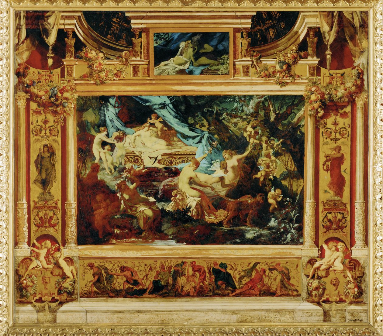 仲夏夜之梦......（布面油画） 作者 汉斯·马卡特（Hans Makart）