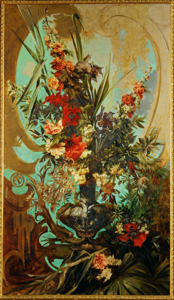 布卢门施图克 - 花卉静物......（布面油画） 作者 汉斯·马卡特（Hans Makart）