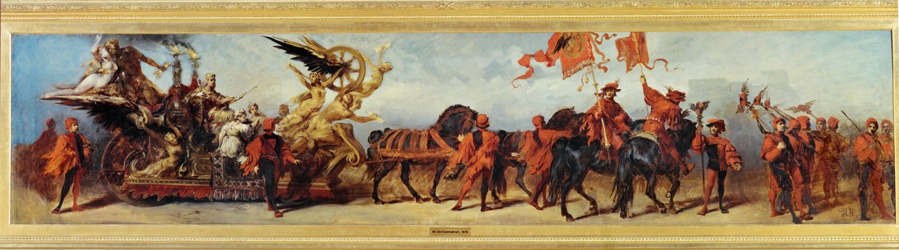 Die Eisenbahnen - 铁路，1879 年周年庆典草图......（布面油画） 作者 汉斯·马卡特（Hans Makart）