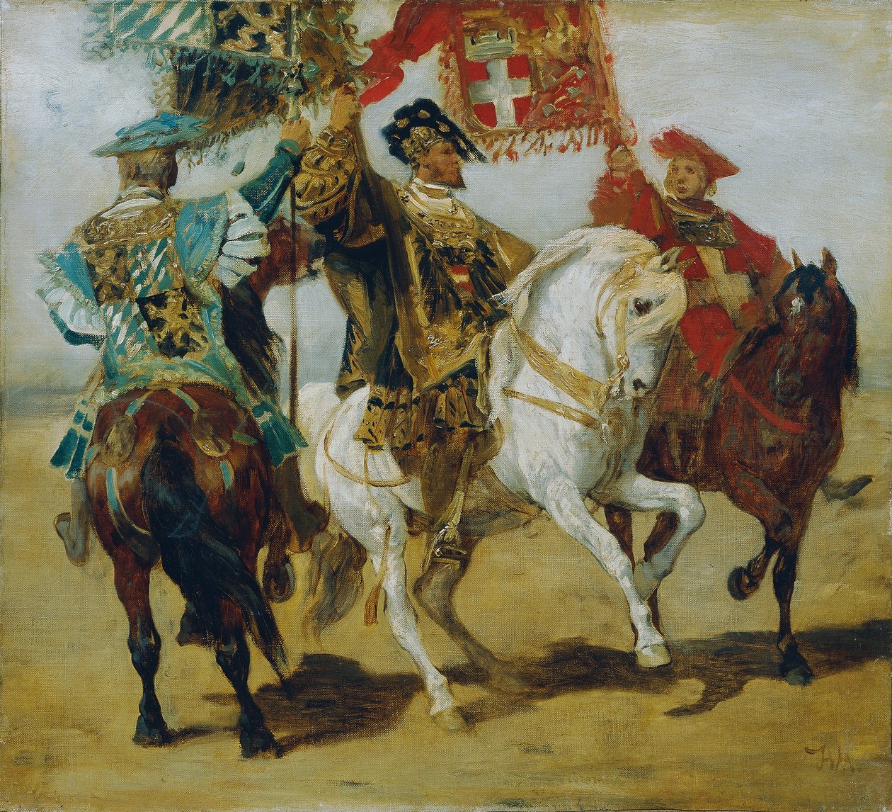 三个安装好的标准轴承 作者 汉斯·马卡特（Hans Makart）