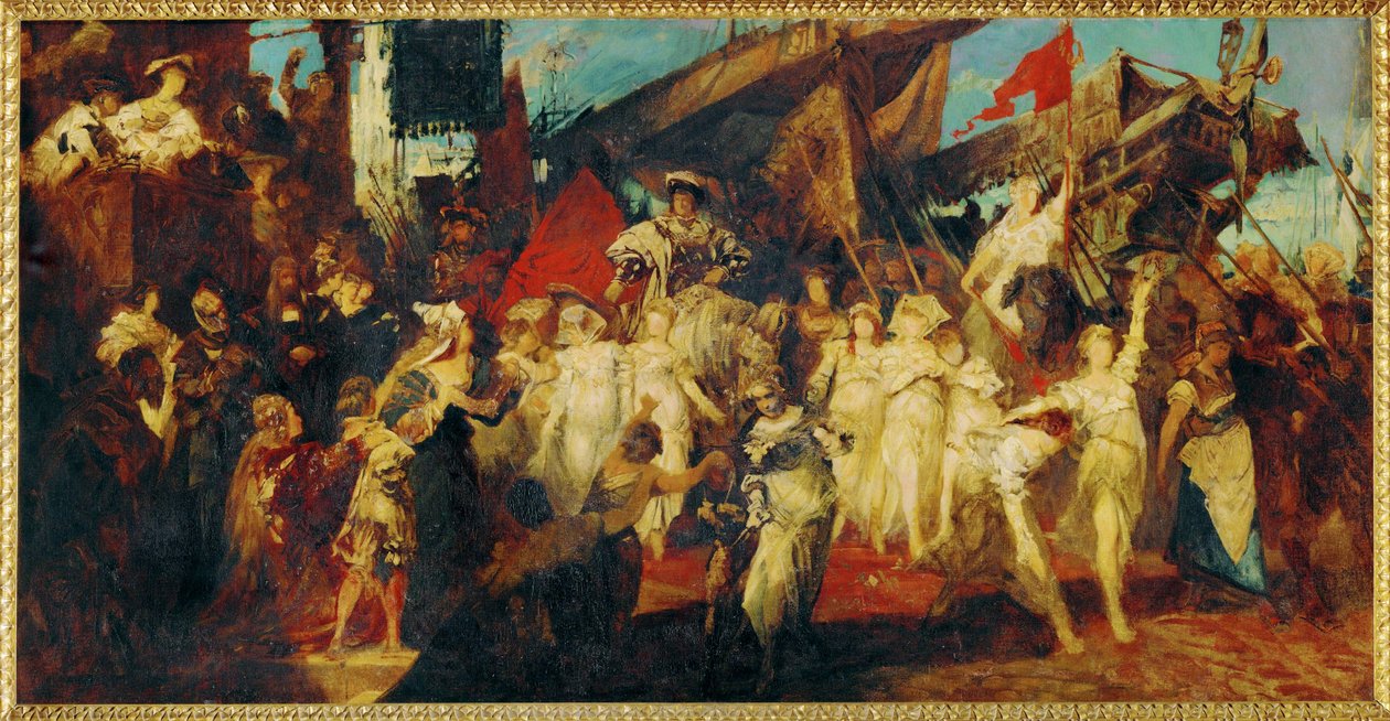 卡尔五世皇帝进入安特卫普......（布面油画） 作者 汉斯·马卡特（Hans Makart）