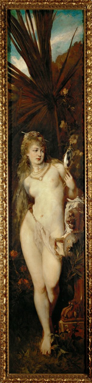 视线 - 选自 Die fuenf Sinne 系列...（布面油画） 作者 汉斯·马卡特（Hans Makart）