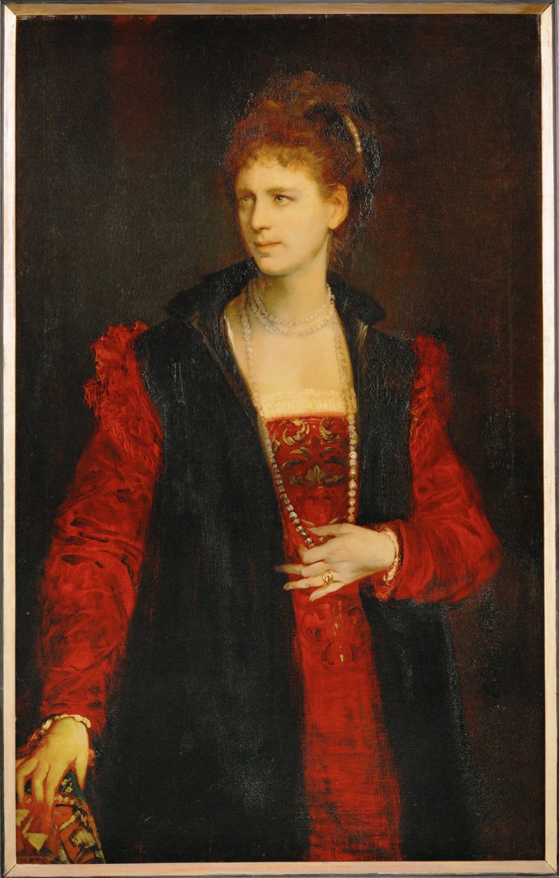 Zerline Gabillon，维也纳城堡剧院女演员......（布面油画） 作者 汉斯·马卡特（Hans Makart）
