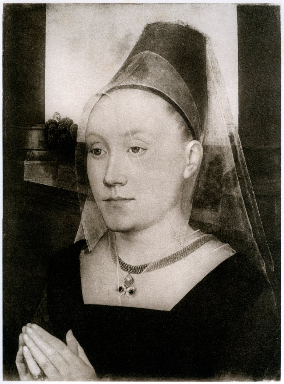 芭芭拉·范·弗伦德伯格（Barbara Van Vlaenderbergh），纪尧姆·莫雷尔（Guillaume Moreel）的妻子，c1480，1927年 作者 汉斯·梅姆林