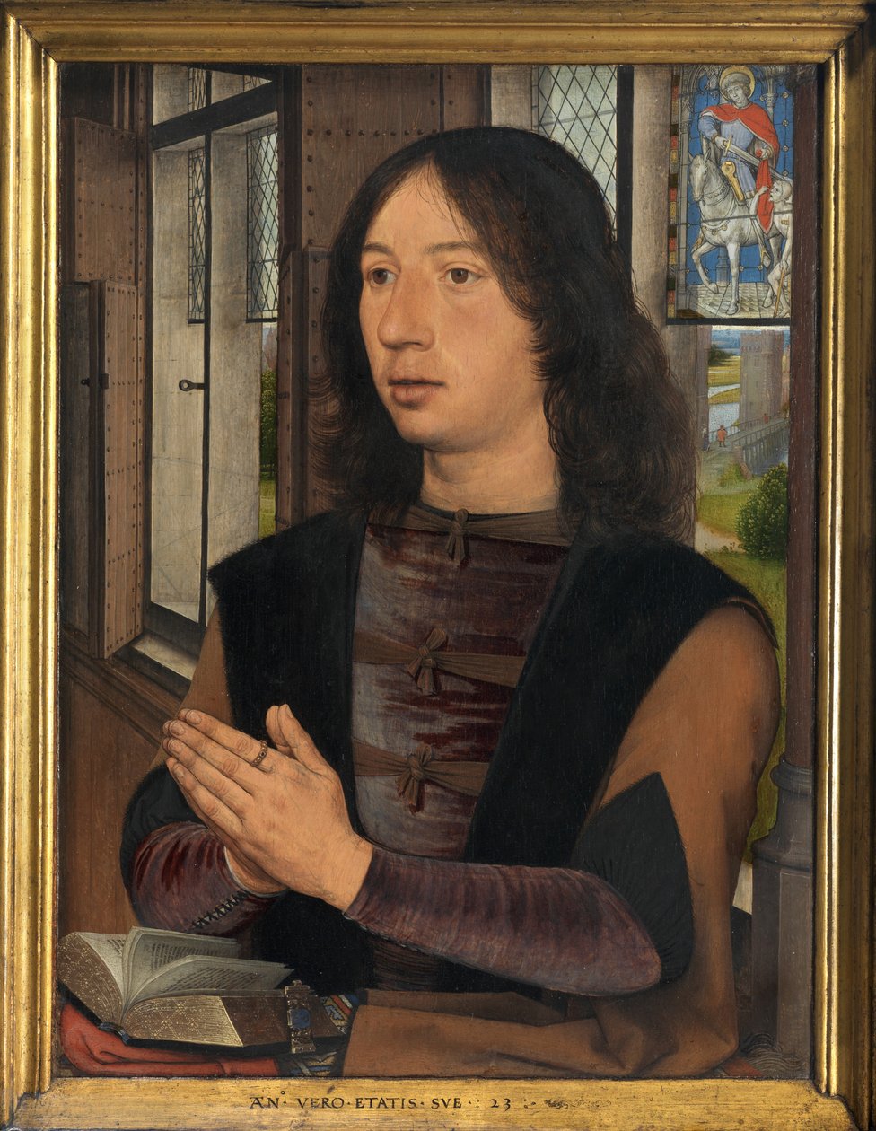 Maarten van Nieuwenhove 的双联画细节 作者 汉斯·梅姆林