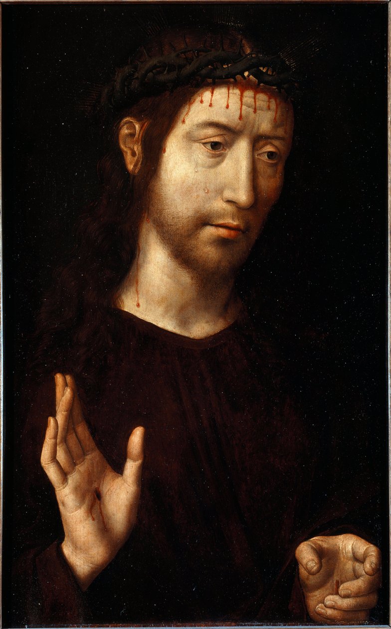 Jesus Christ crown of thorns Painting by Hans Memling (1435/40-1494) 作者 汉斯·梅姆林