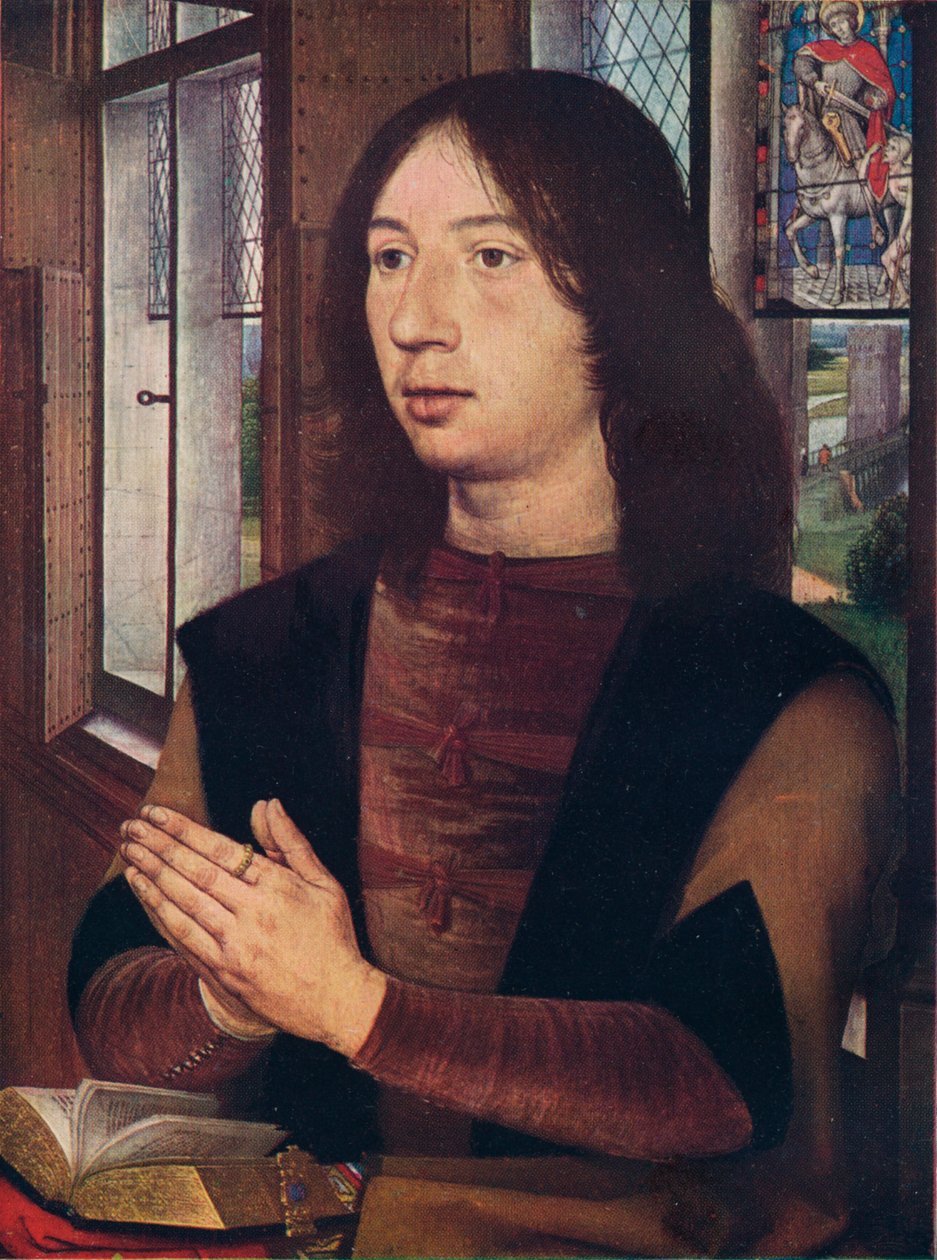 Maarten van Nieuwenhove，摘自《梅尔滕·范·尼温霍夫的双节制》，1487年 作者 汉斯·梅姆林