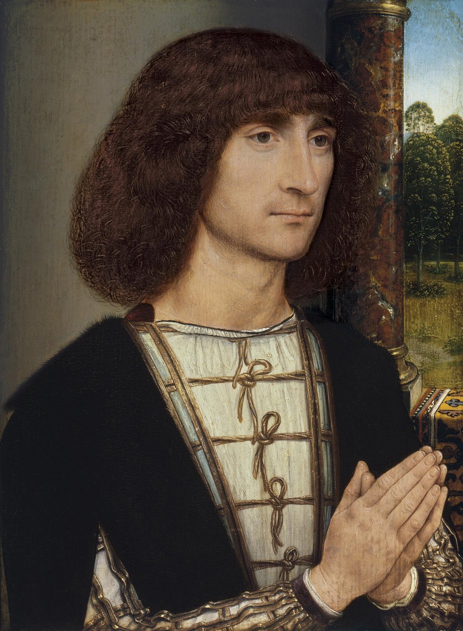 祈祷一个年轻男子的画像，ca 1485 作者 汉斯·梅姆林