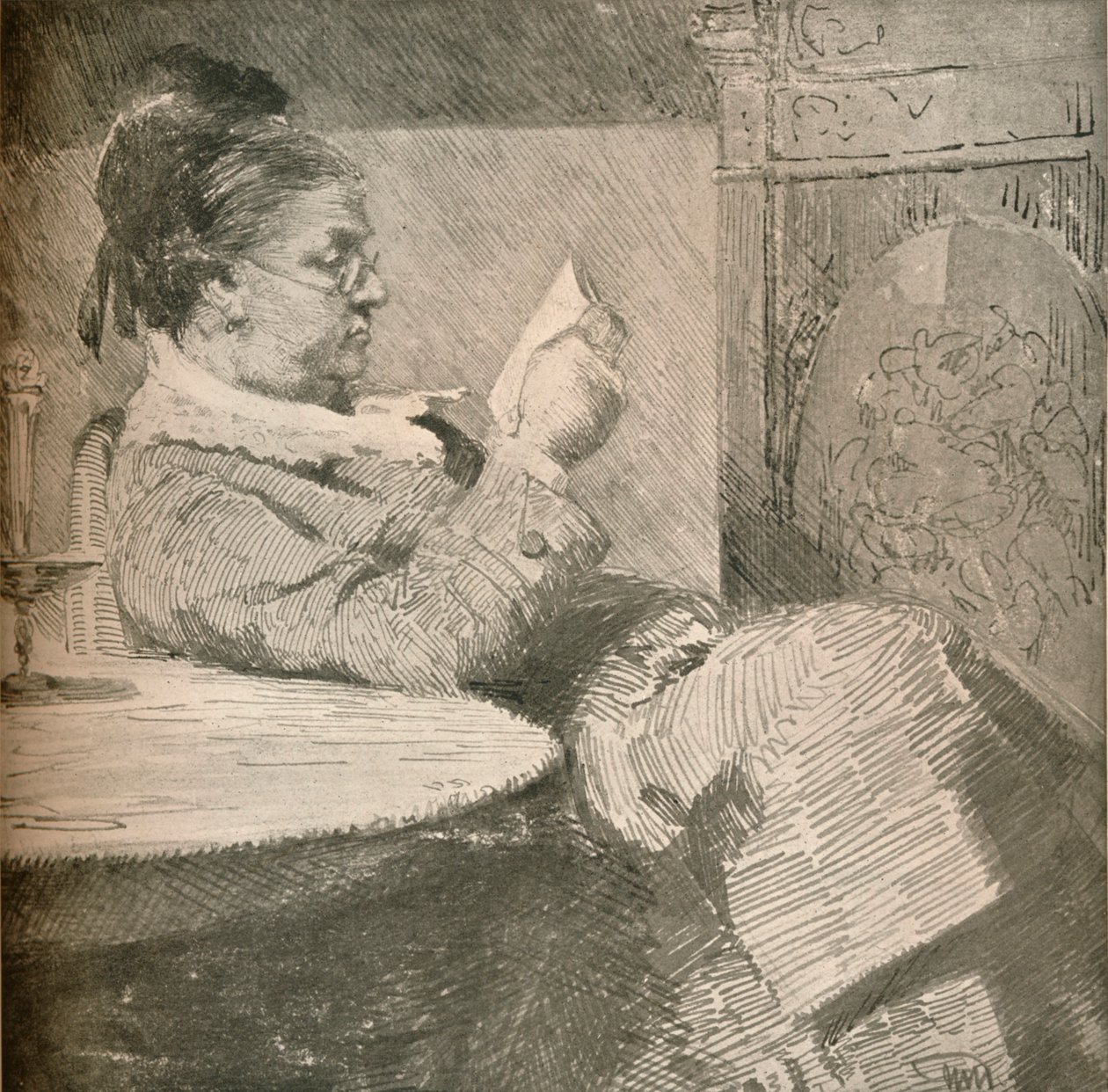 艺术家母亲的肖像，c1912 作者 汉斯·尼古拉·汉森