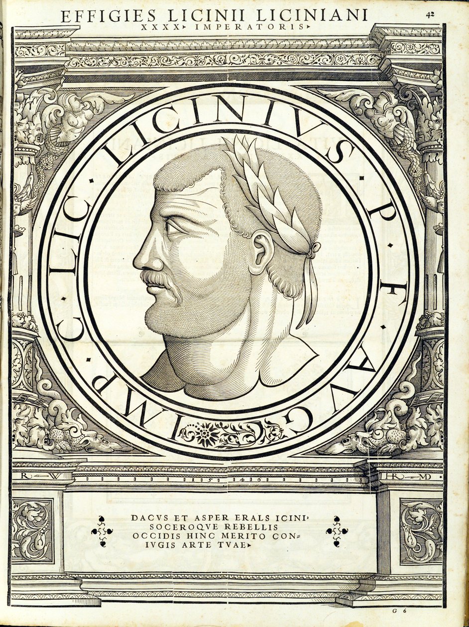 李锡尼1，从罗马东，西方最真实的古钱币的图像，雕刻鲁道夫Wyssenbach，由Andreas盖斯纳，苏黎世印刷的主将， 作者 汉斯·鲁道夫·曼努埃尔·德意志