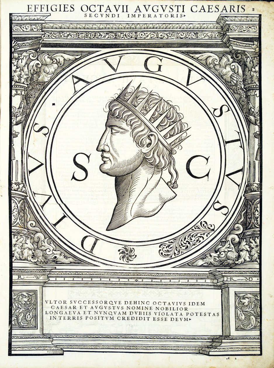屋大维恺撒，由鲁道夫Wyssenbach，由Andreas盖斯纳ž印古钱币，雕刻罗马东部和西部最真实的图像的主将 作者 汉斯·鲁道夫·曼努埃尔·德意志