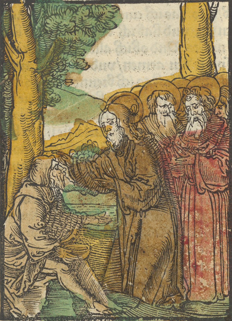 基督医治盲人，来自Das Plenarium，1517年。 作者 Hans Schäufelein the Elder