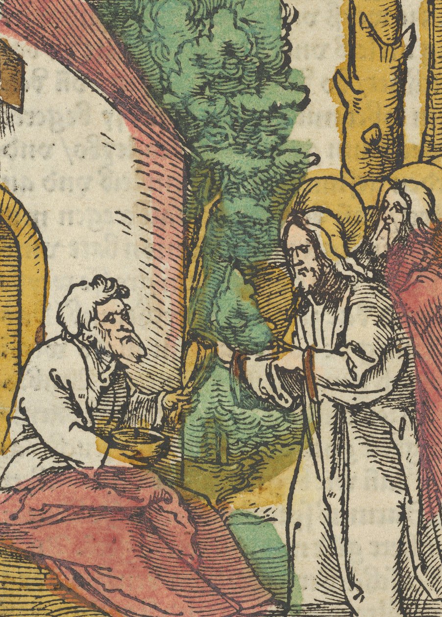 基督医治麻风病人，来自Das Plenarium，1517年。 作者 Hans Schäufelein the Elder