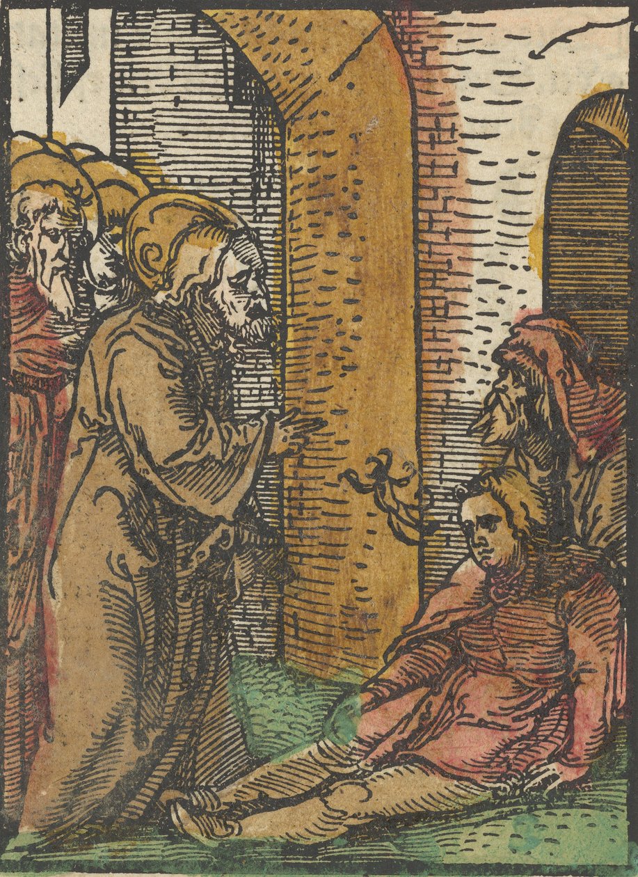 基督医治被附身者，来自Das Plenarium，1517年。 作者 Hans Schäufelein the Elder