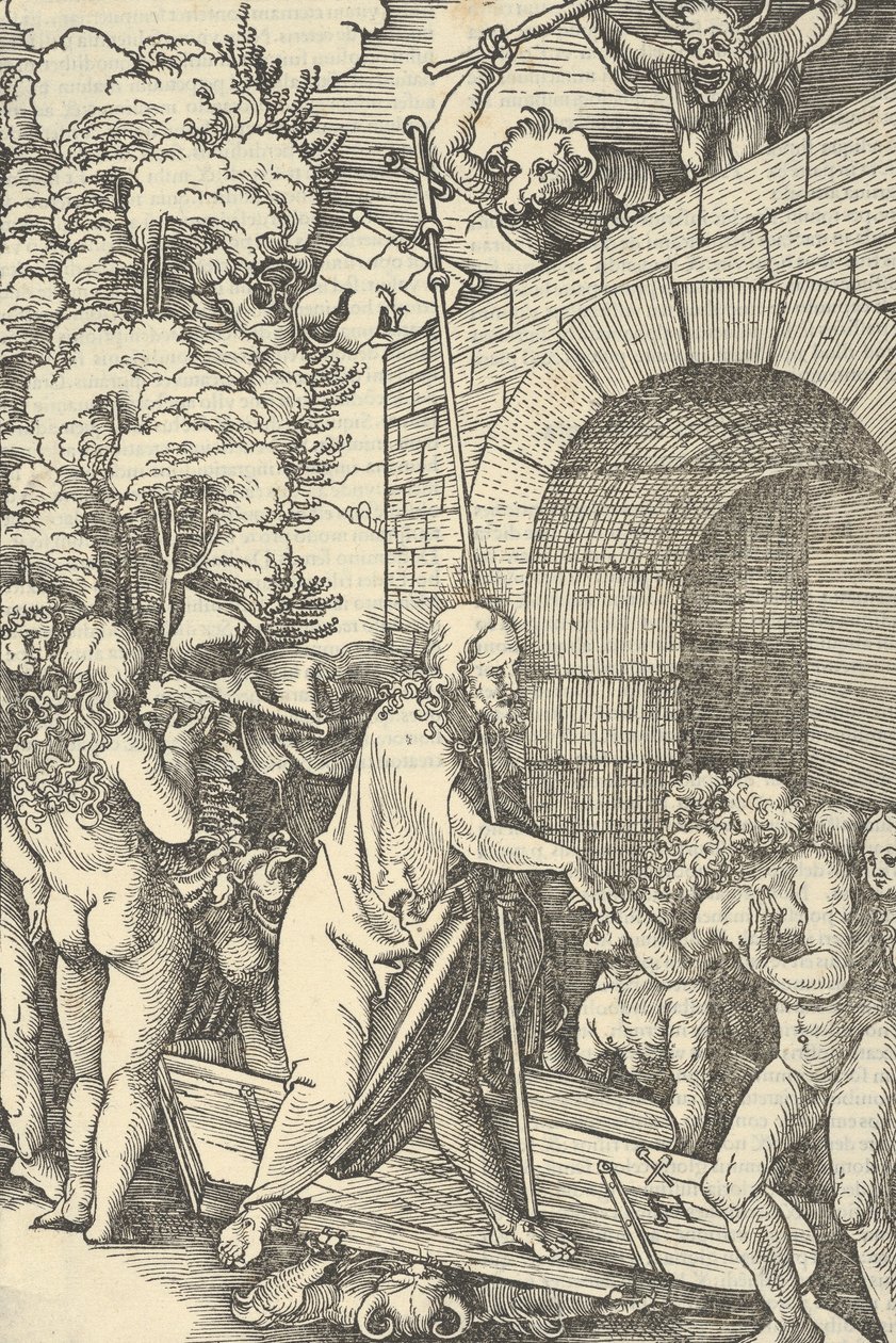 基督在地狱，来自Speculum passionis domini nostri Ihesu Christi，1507年。 作者 Hans Schäufelein the Elder