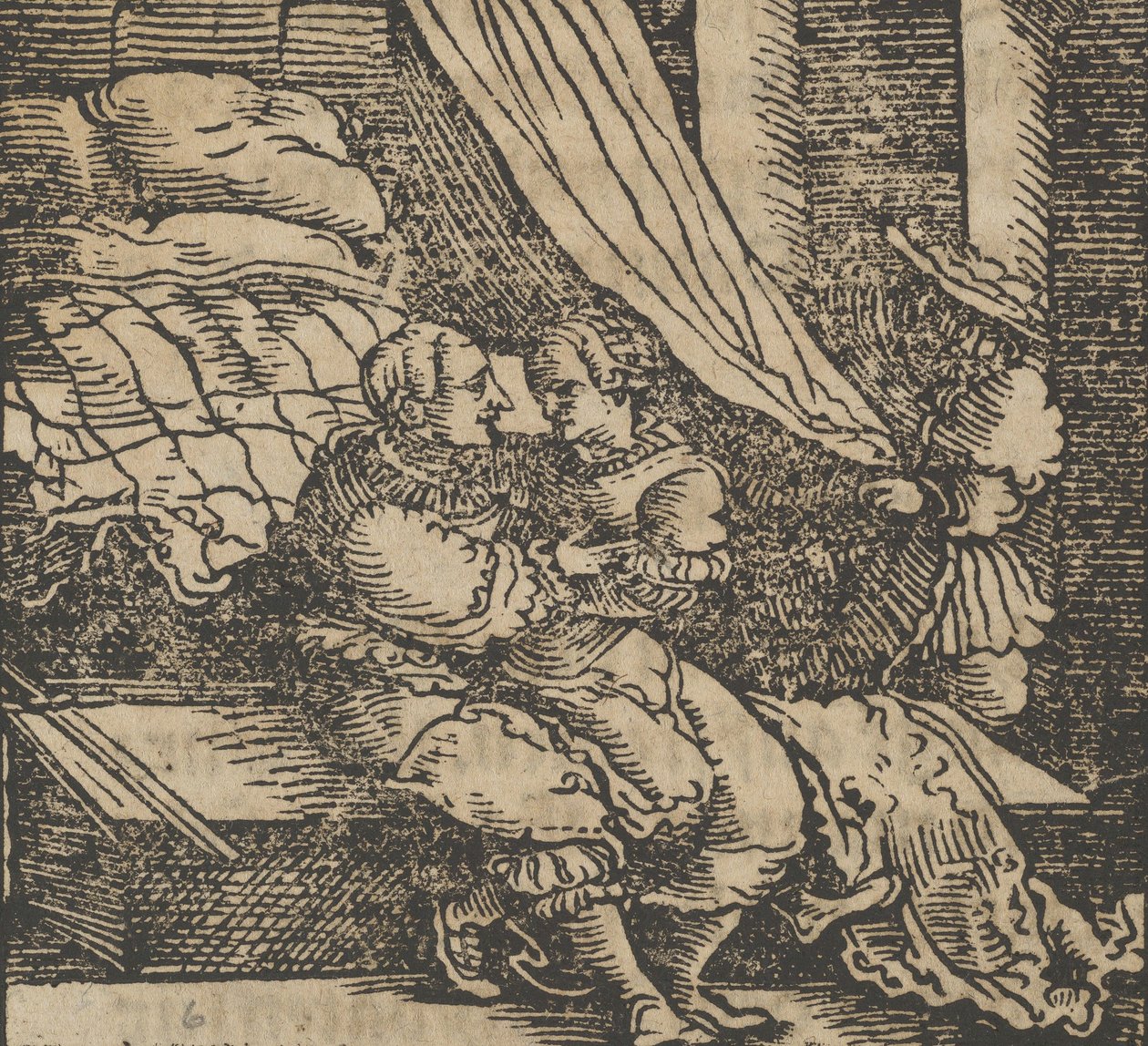 Ghismonda, Guiscardo, and the Prince of Salerno, from The Decameron, before 1534. 作者 Hans Schäufelein the Elder
