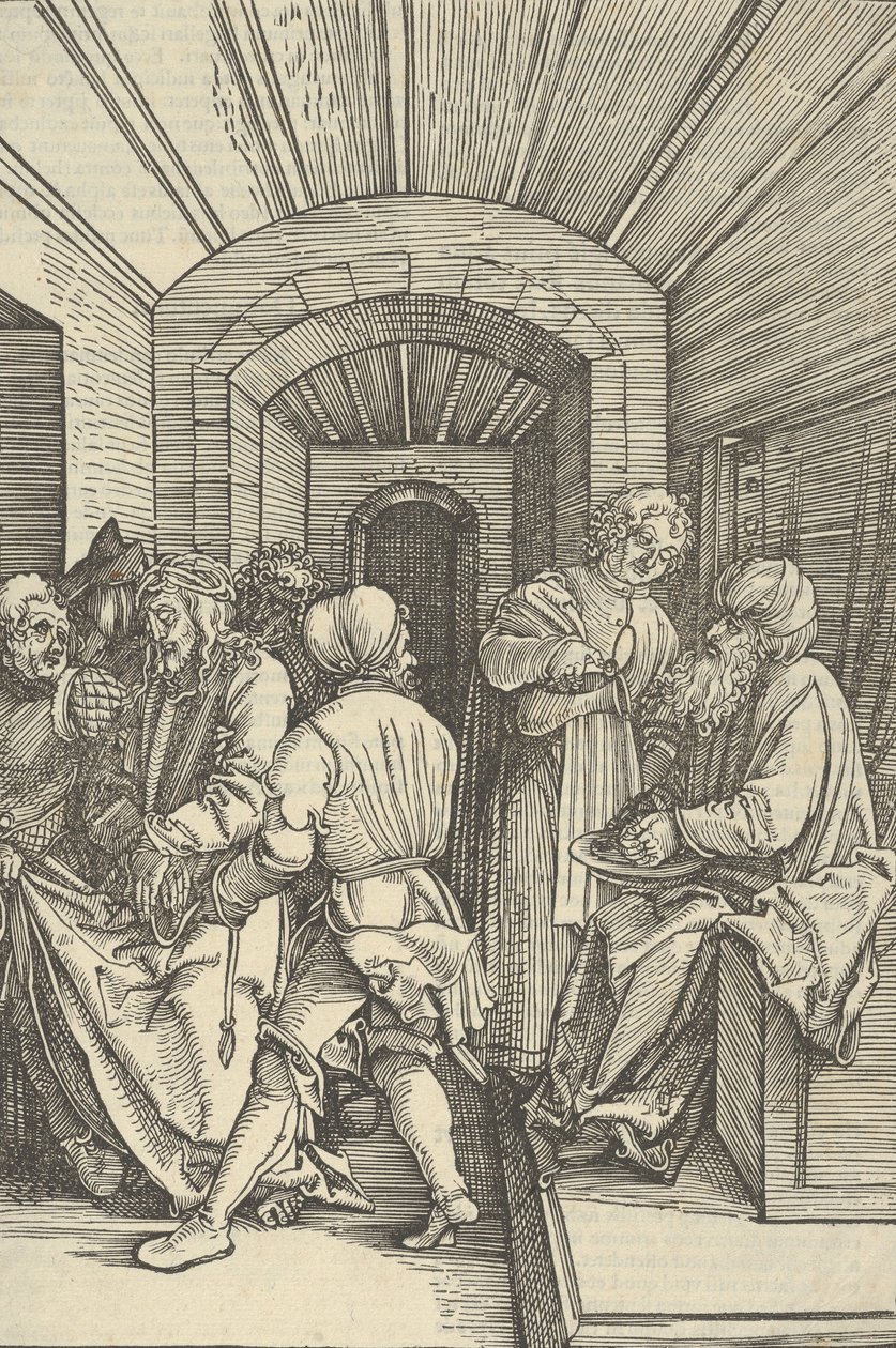 彼拉多洗手，来自Speculum passionis domini nostri Ihesu Christi，1507。 作者 Hans Schäufelein the Elder