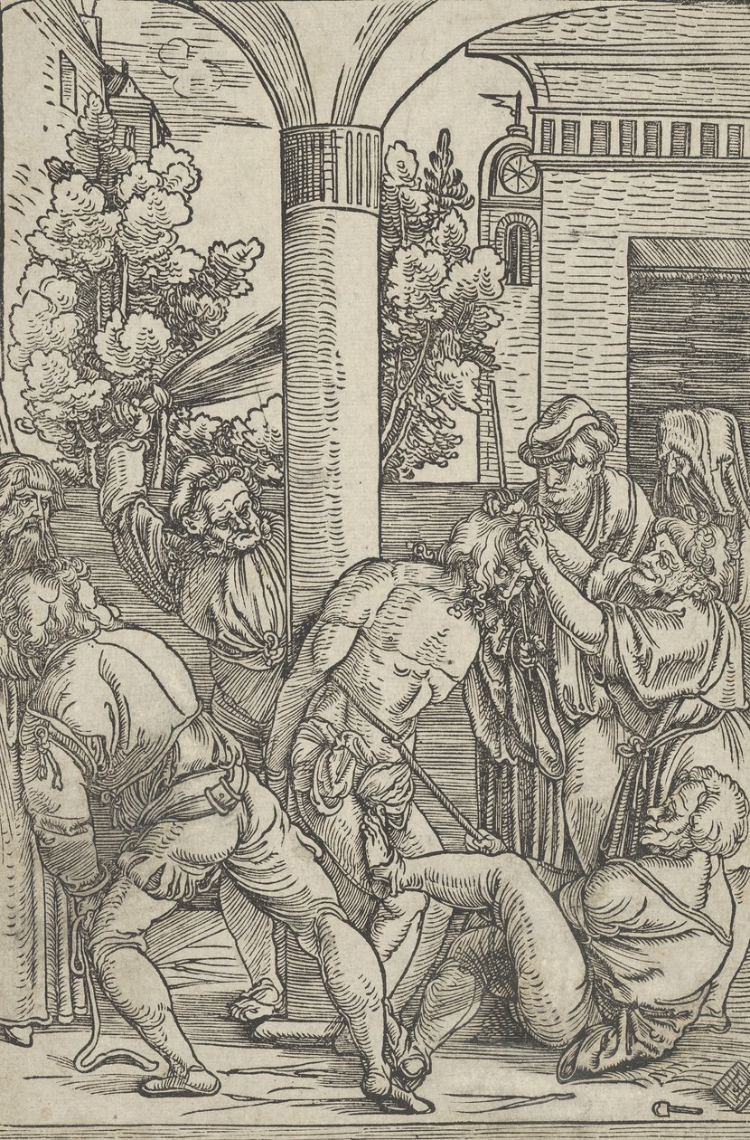 鞭刑，出自《基督的生活》，约1511-12年。 作者 Hans Schäufelein the Elder